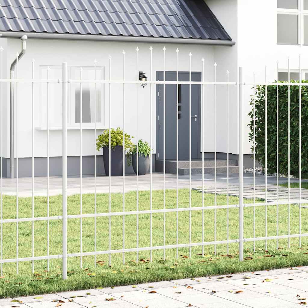 Garden Fence 6 pcs White 170 x 215 cm Powder-Coated Steel