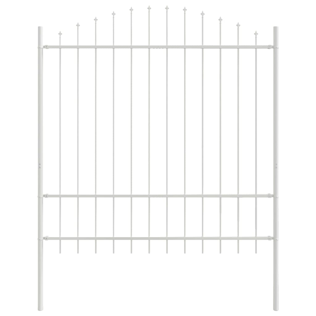 Garden Fence 6 pcs White 170 x 215 cm Powder-Coated Steel