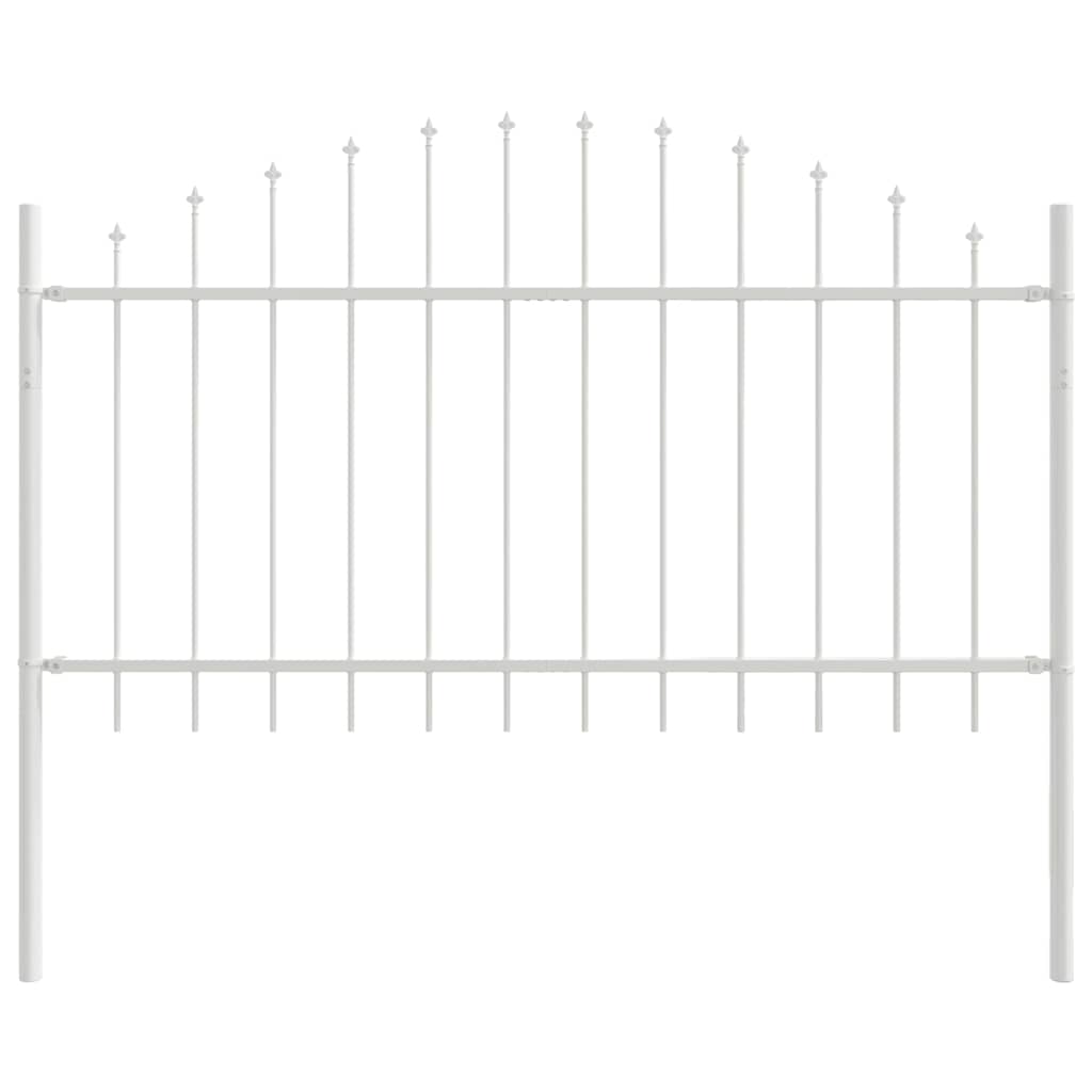 Garden Fence 8 pcs White 170 x 140 cm Powder-Coated Steel