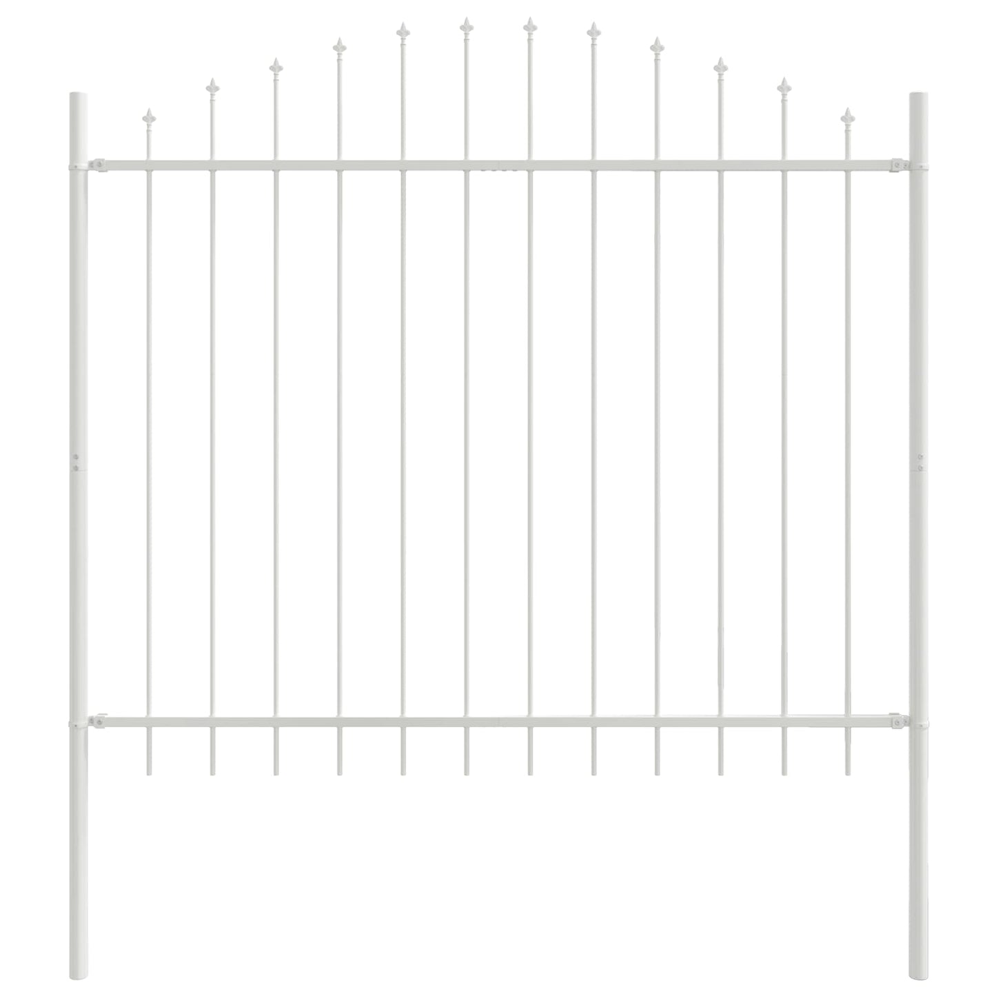 Garden Fence 8 pcs White 170 x 165 cm Powder-Coated Steel