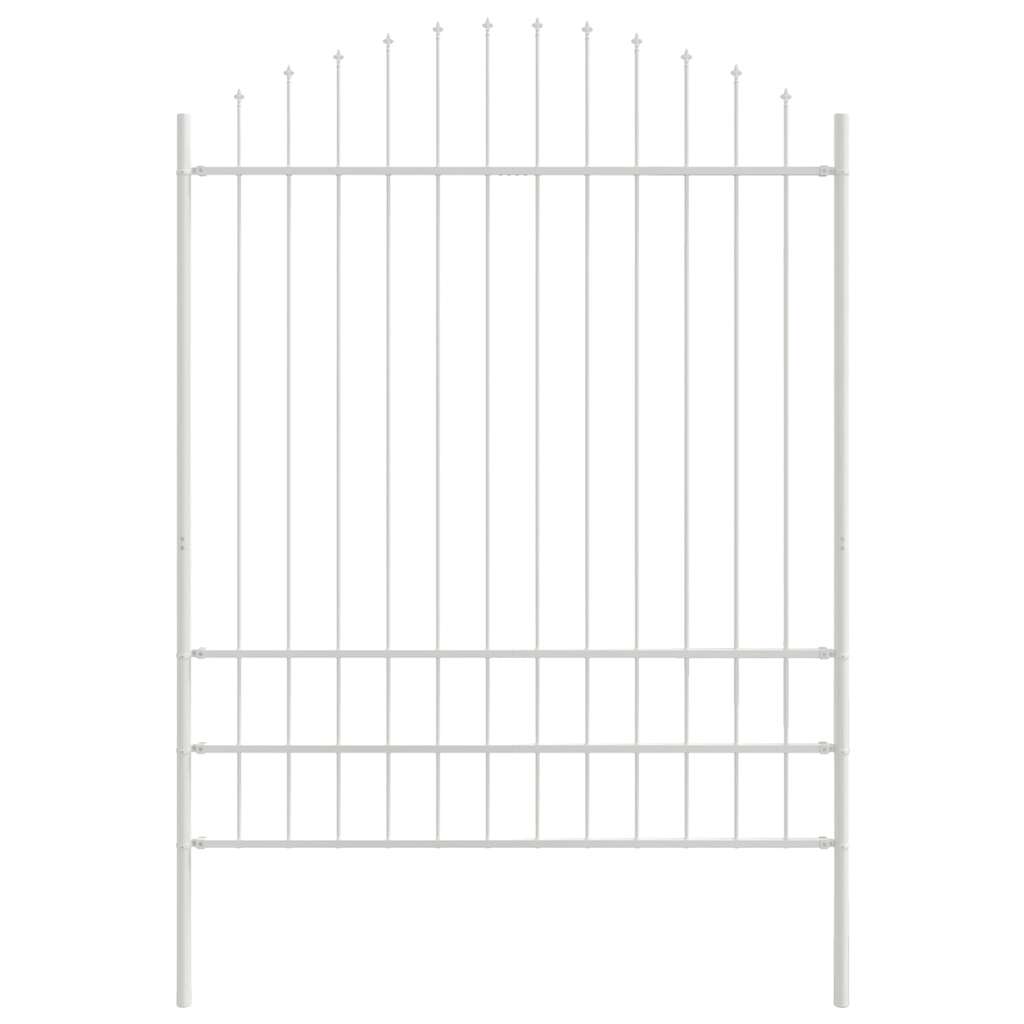 Garden Fence 8 pcs White 170 x 225 cm Powder-Coated Steel