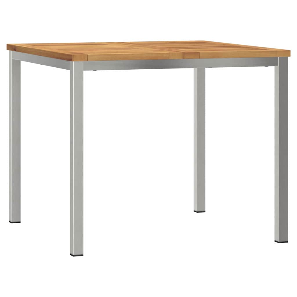 Outdoor Dining Set 3 pcs Solid Acacia Wood and Stainless Steel