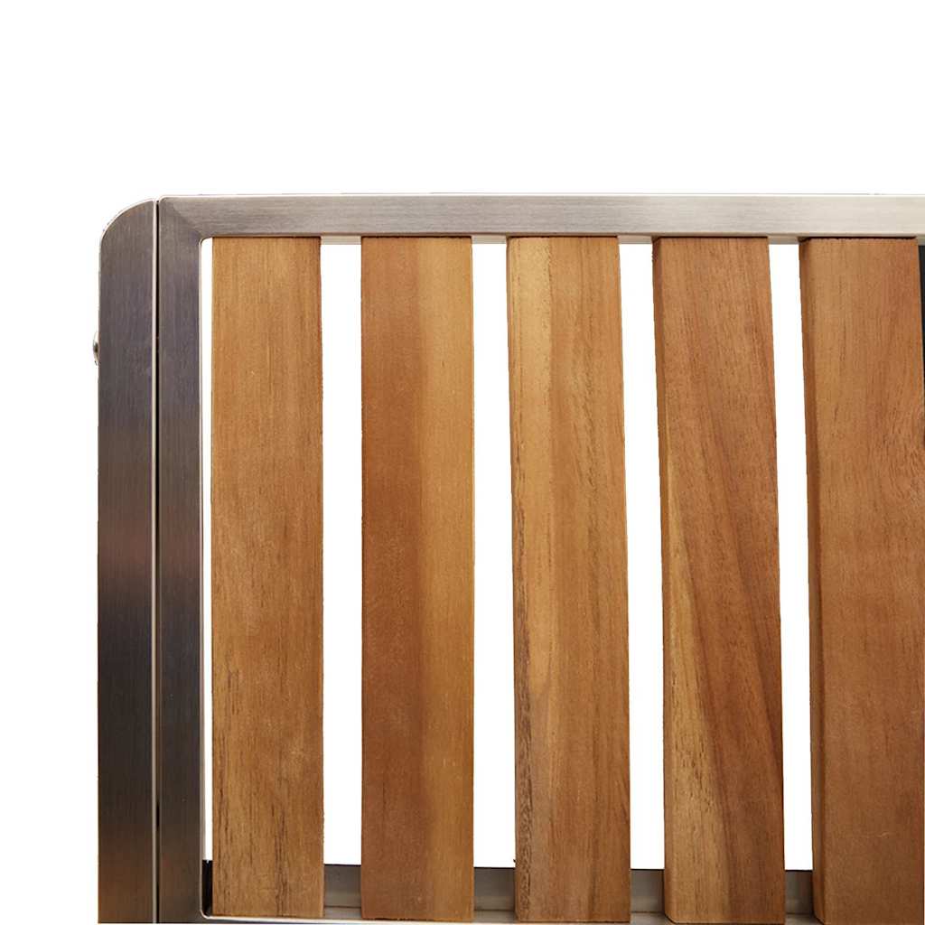 Outdoor Dining Set 5 pcs Solid Acacia Wood and Stainless Steel