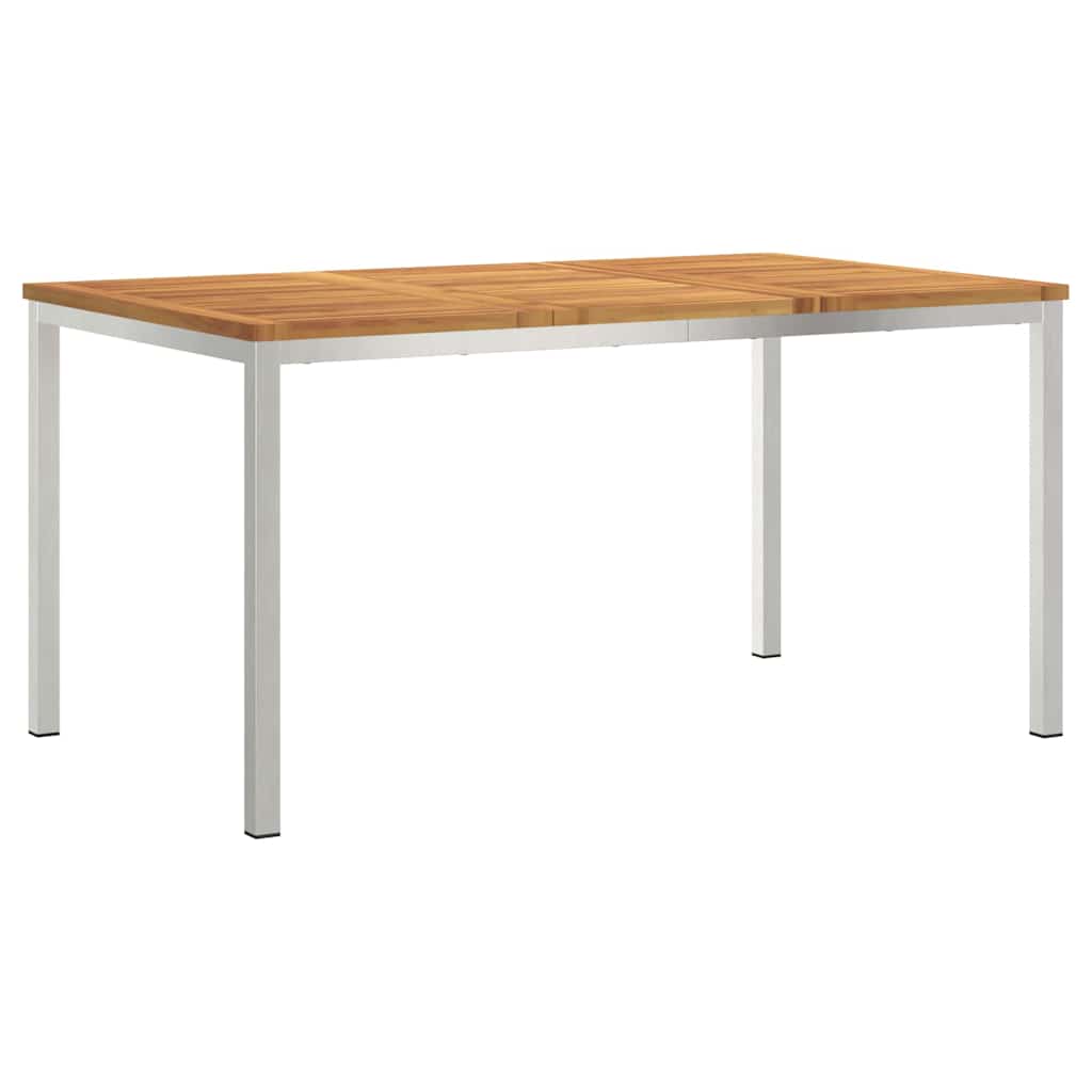 Outdoor Dining Set 5 pcs Solid Acacia Wood and Stainless Steel
