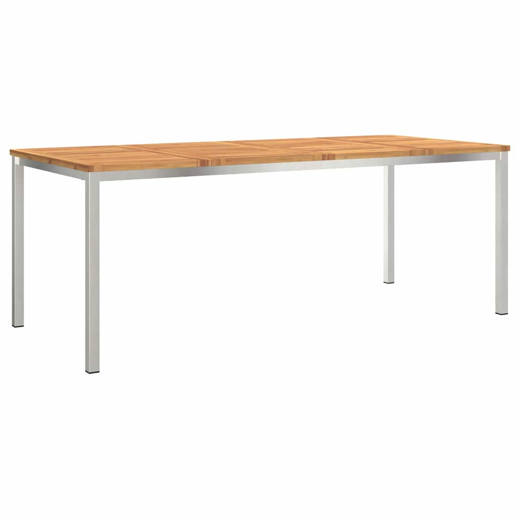 Outdoor Dining Set 9 pcs Solid Acacia Wood and Stainless Steel