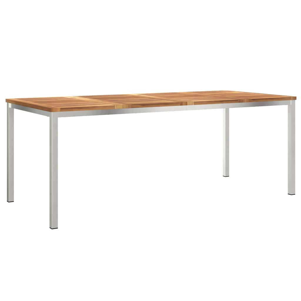 Outdoor Dining Set 9 pcs Solid Teak Wood and Stainless Steel