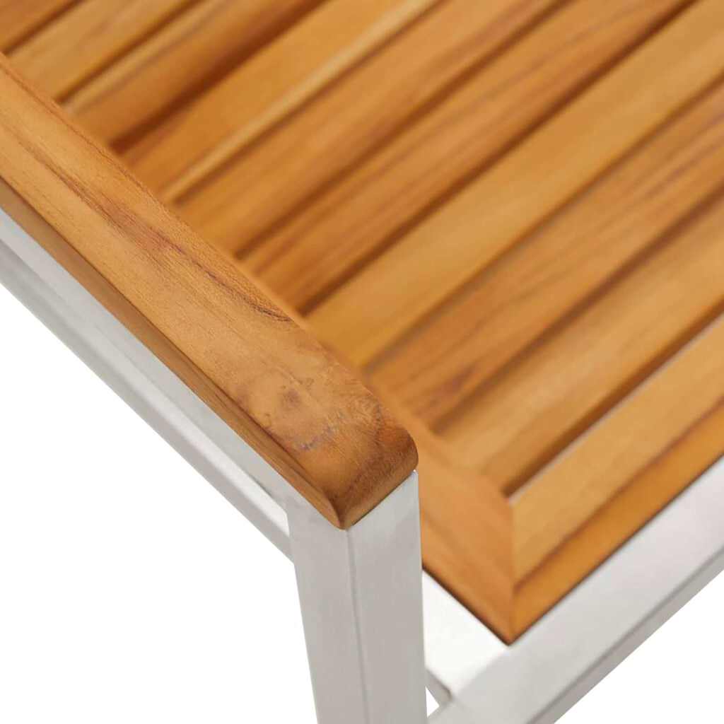 Garden Dining Set 3 pcs Solid Acacia Wood and Stainless Steel