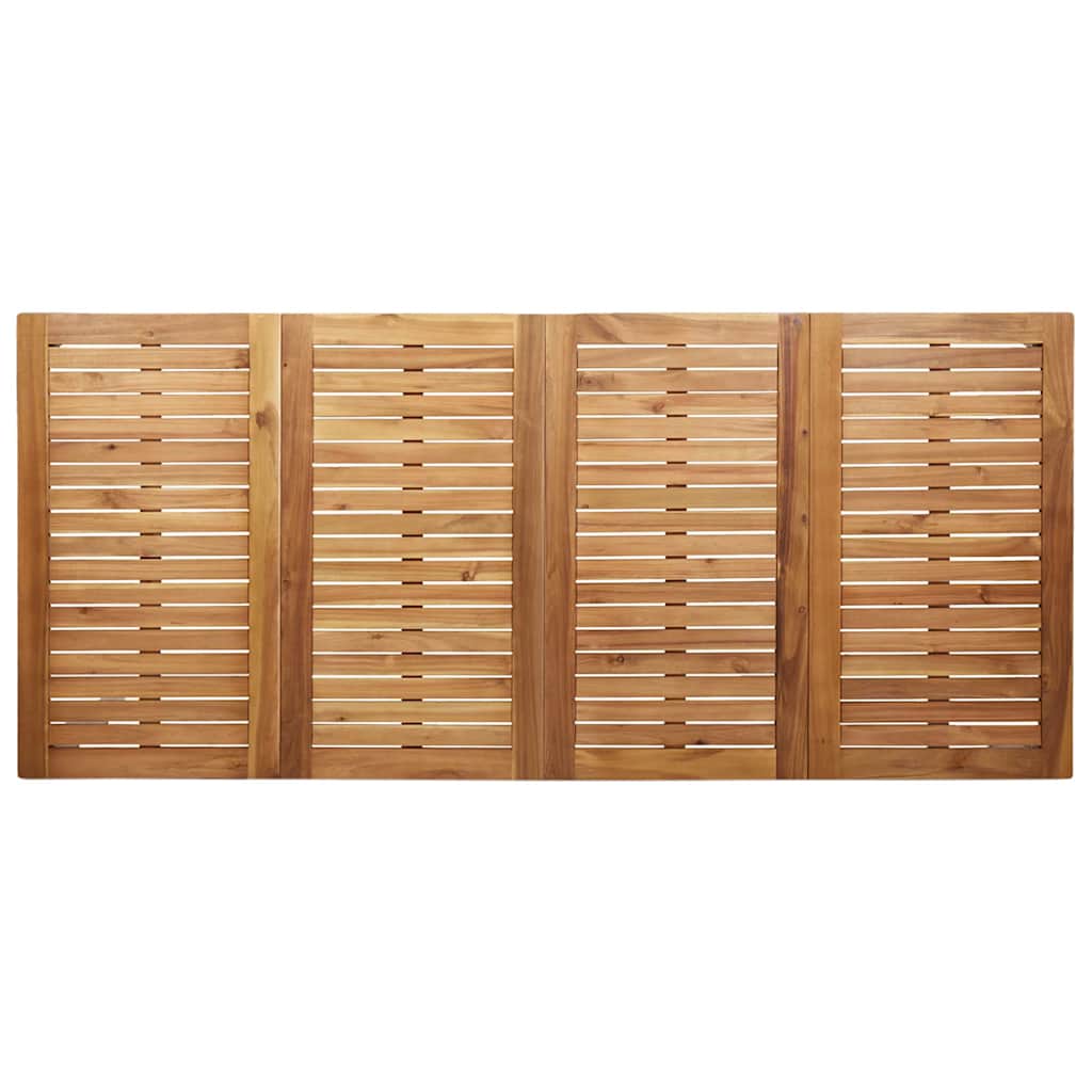 Garden Dining Set 7 pcs Solid Acacia Wood and Stainless Steel