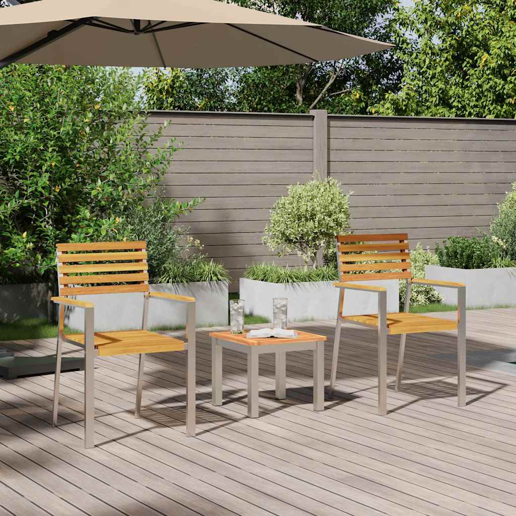 Garden Dining Set 3 pcs Brown