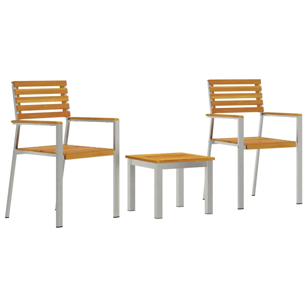 Garden Dining Set 3 pcs Brown