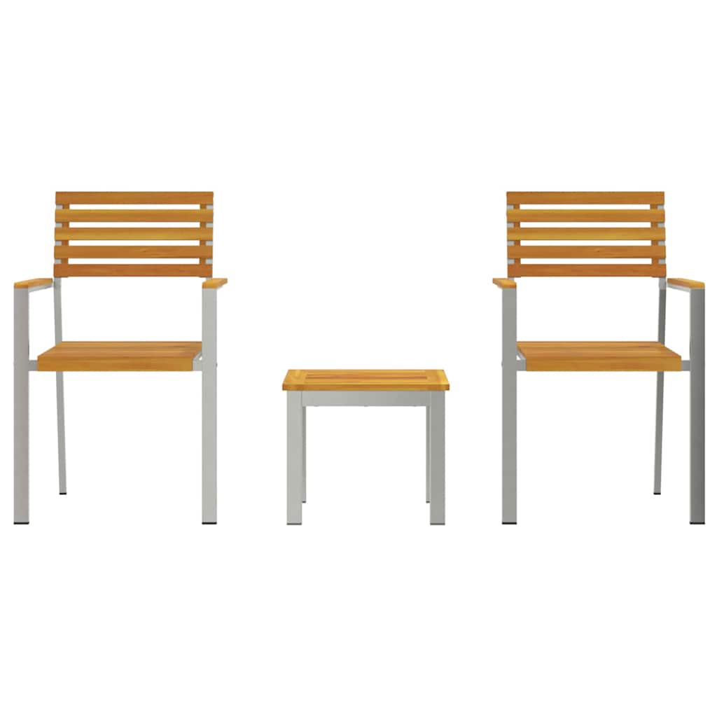 Garden Dining Set 3 pcs Brown