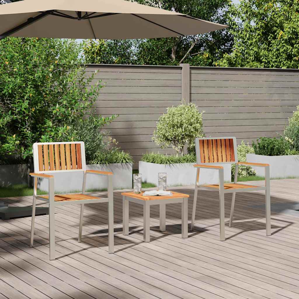 Garden Dining Set 3 pcs Brown