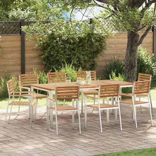 Garden Chair 8 pcs Solid Teak Wood and Stainless Steel