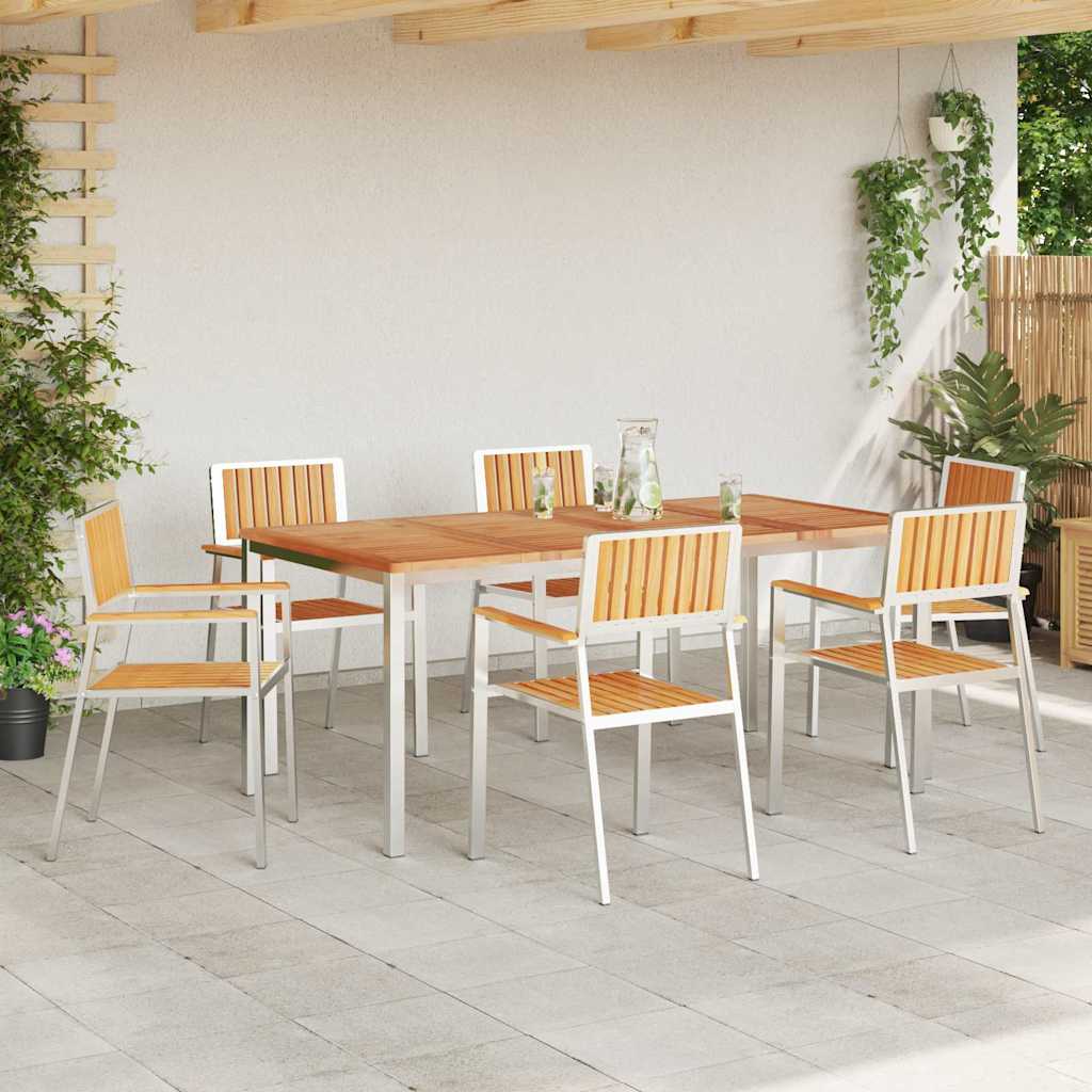 Garden Chair 6 pcs Brown 56 x 54.5 x 87 cm Solid Teak Wood