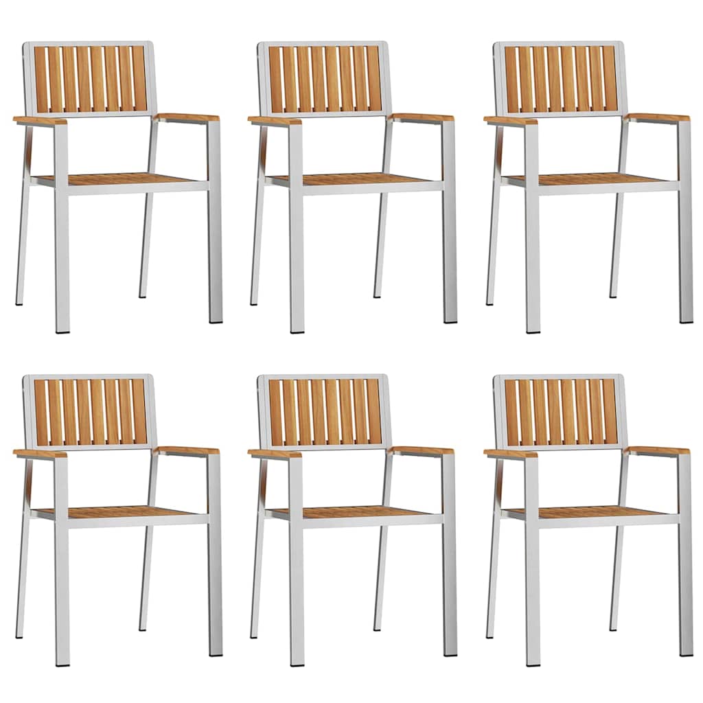 Garden Chair 6 pcs Brown 56 x 54.5 x 87 cm Solid Teak Wood