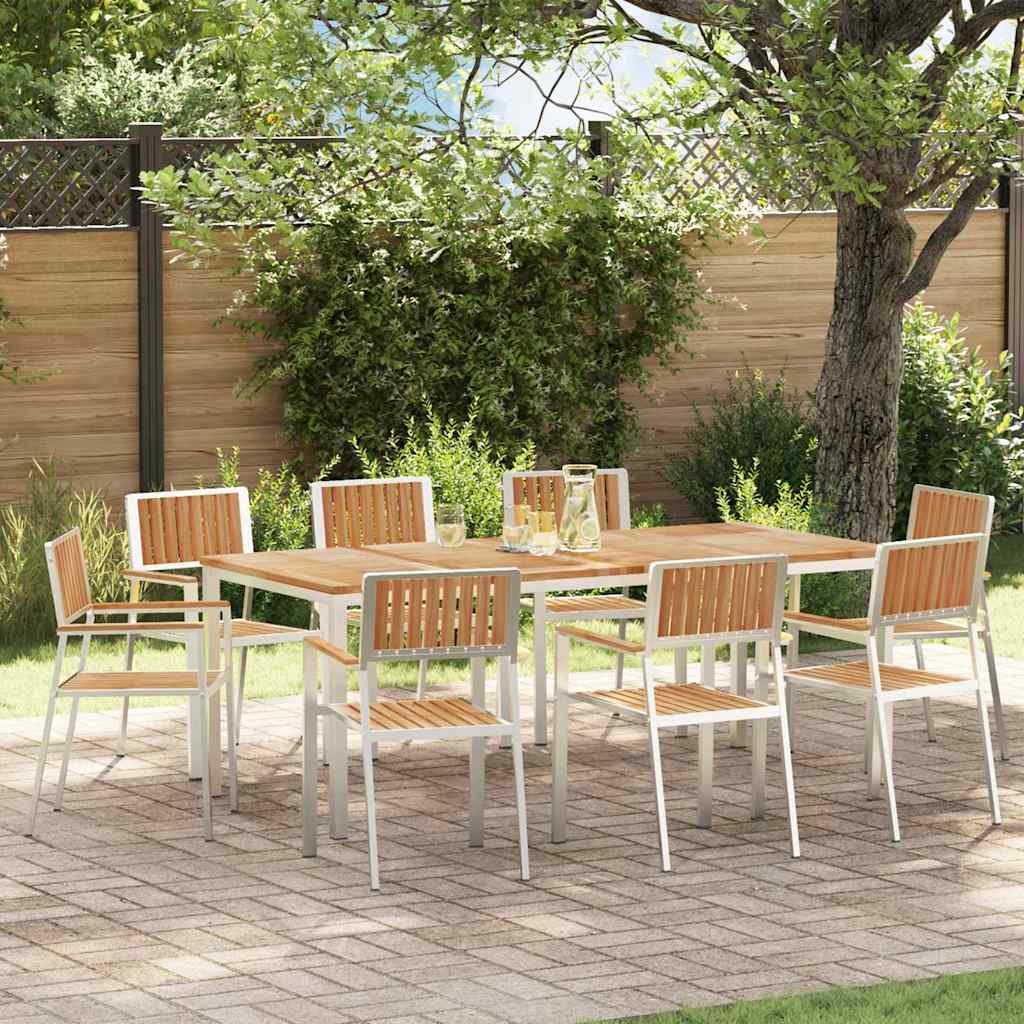 Garden Chair 8 pcs Brown 56 x 54.5 x 87 cm Solid Teak Wood
