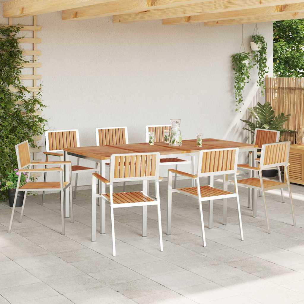 Garden Chair 8 pcs Brown 56 x 54.5 x 87 cm Solid Teak Wood