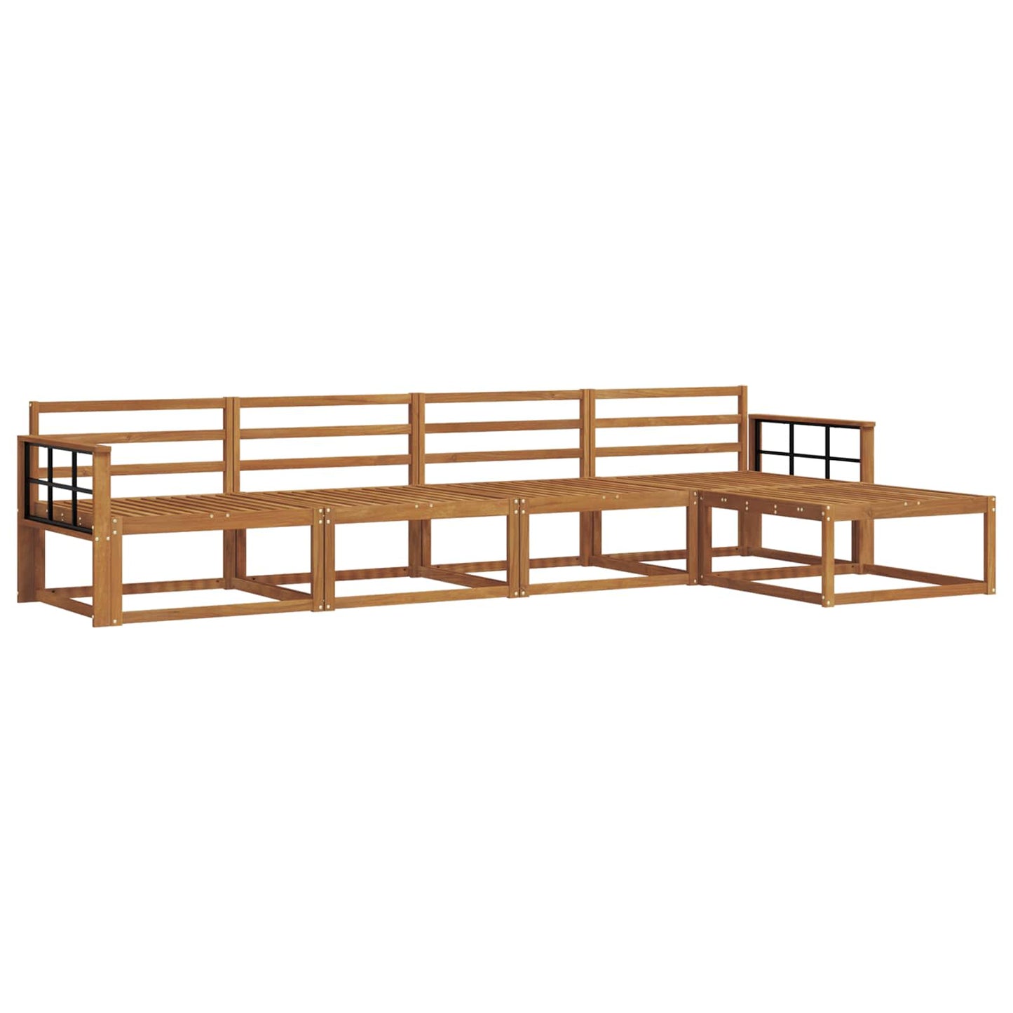 Outdoor Sofa Set 5 pcs Natural Solid Acacia Wood
