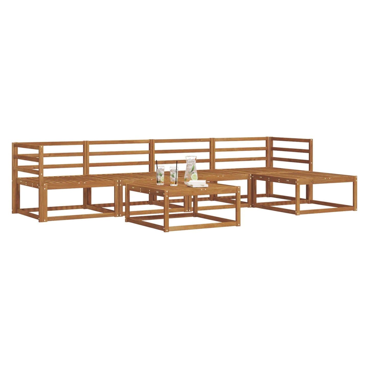 Outdoor Sofa Set 6 pcs Natural Solid Acacia Wood