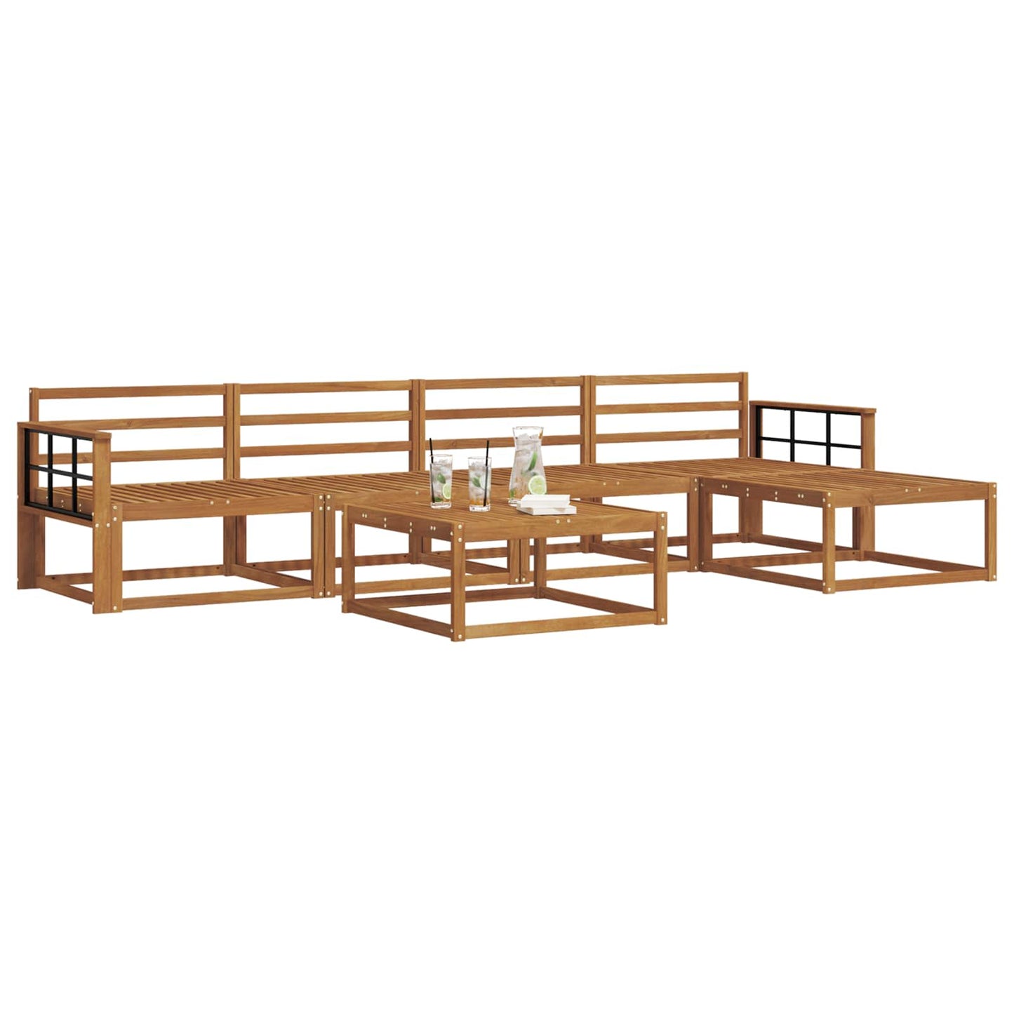 Outdoor Sofa Set 6 pcs Natural Solid Acacia Wood