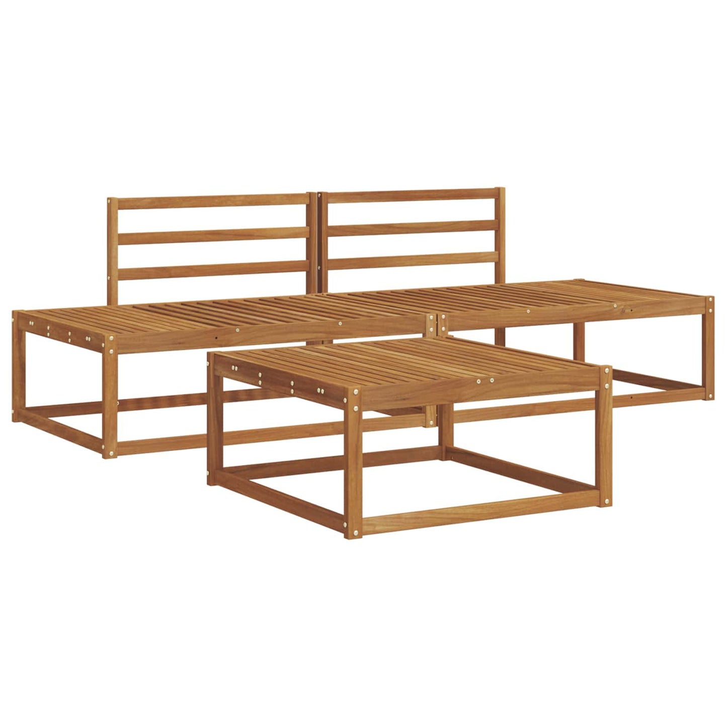 Outdoor Sofa Set Natural Solid Acacia Wood