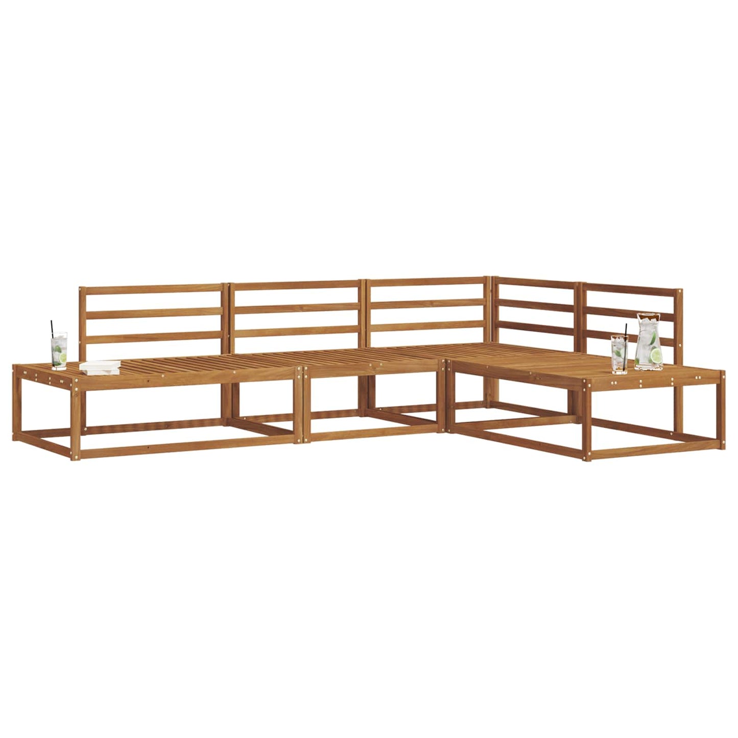 Outdoor Sofa Set Natural Solid Acacia Wood