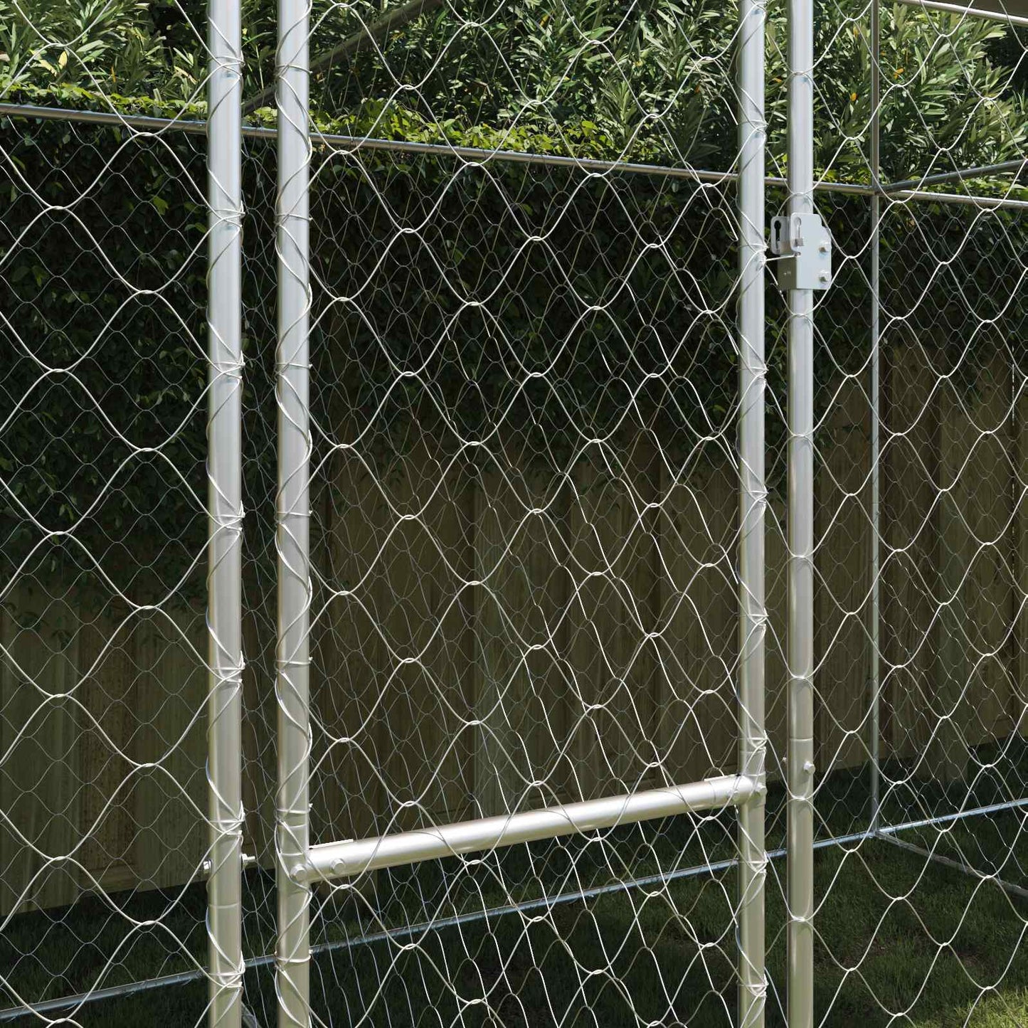 Dog Cage with Roof Silver 800 x 200 x 256 cm Steel and PE