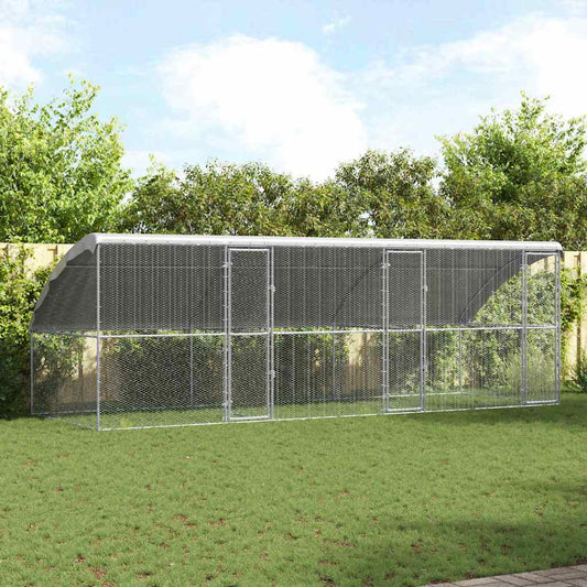 Chicken Cage 3 pcs Silver 600 x 200 x 200 cm Galvanised Steel