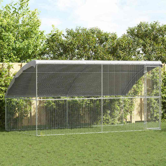 Chicken Cage 2 pcs Silver 400 x 200 x 200 cm Galvanised Steel
