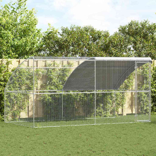 Chicken Cage 2 pcs Silver 400 x 200 x 200 cm Steel and PE