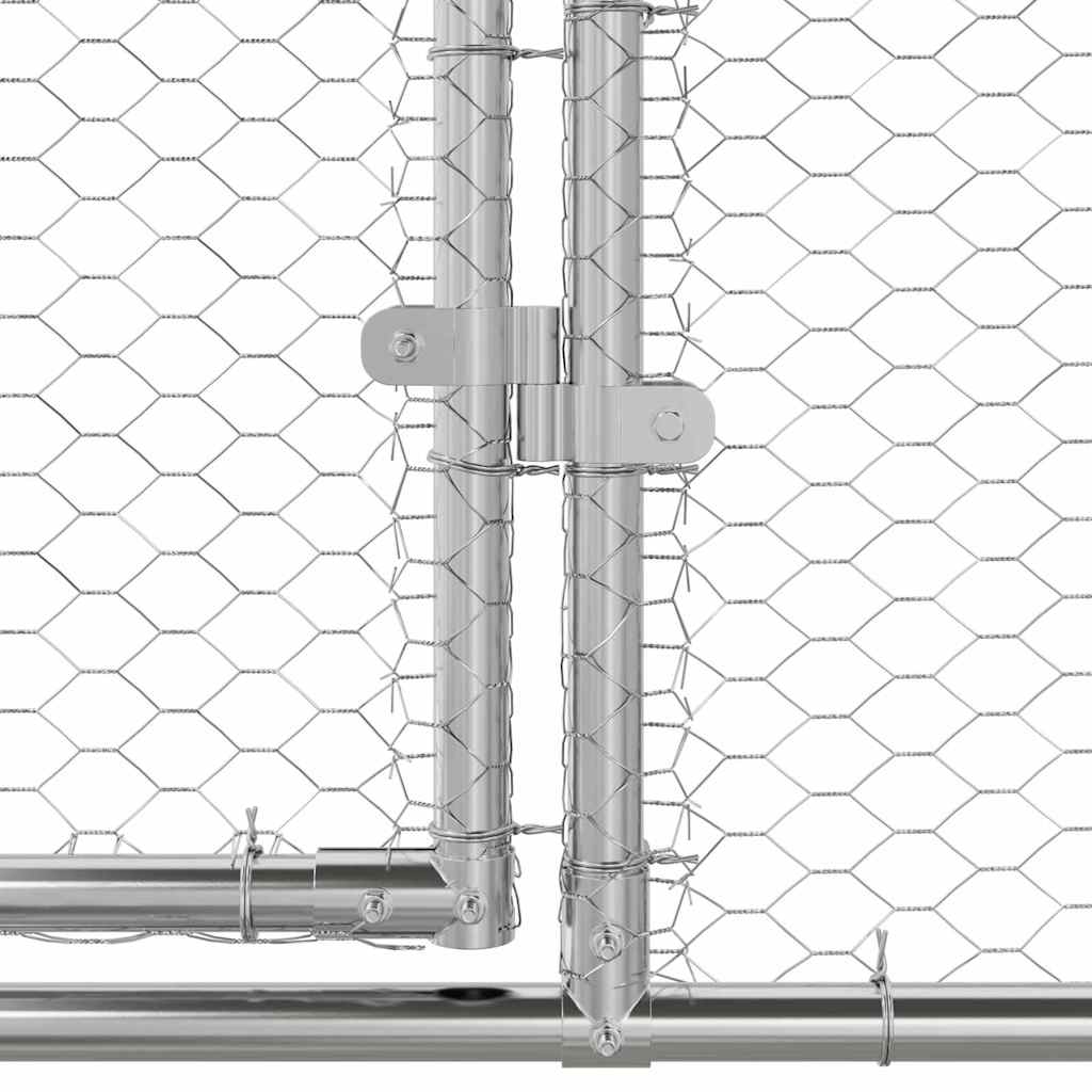 Chicken Cage 3 pcs Silver 600 x 200 x 200 cm Steel and PE