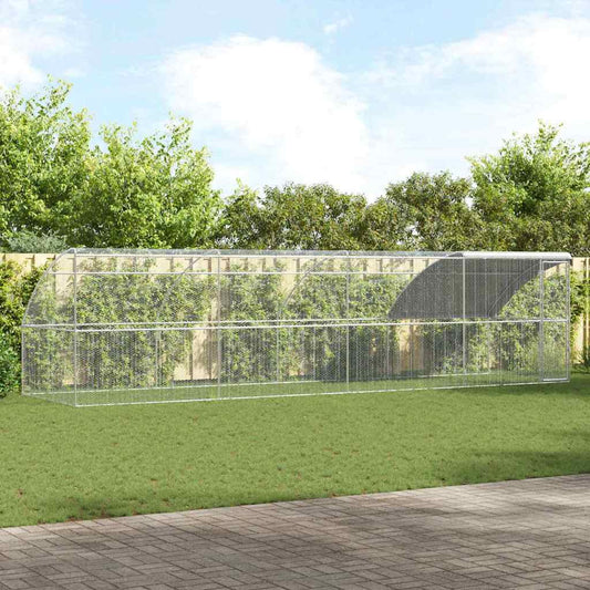 Chicken Cage 4 pcs Silver 800 x 200 x 200 cm Steel and PE
