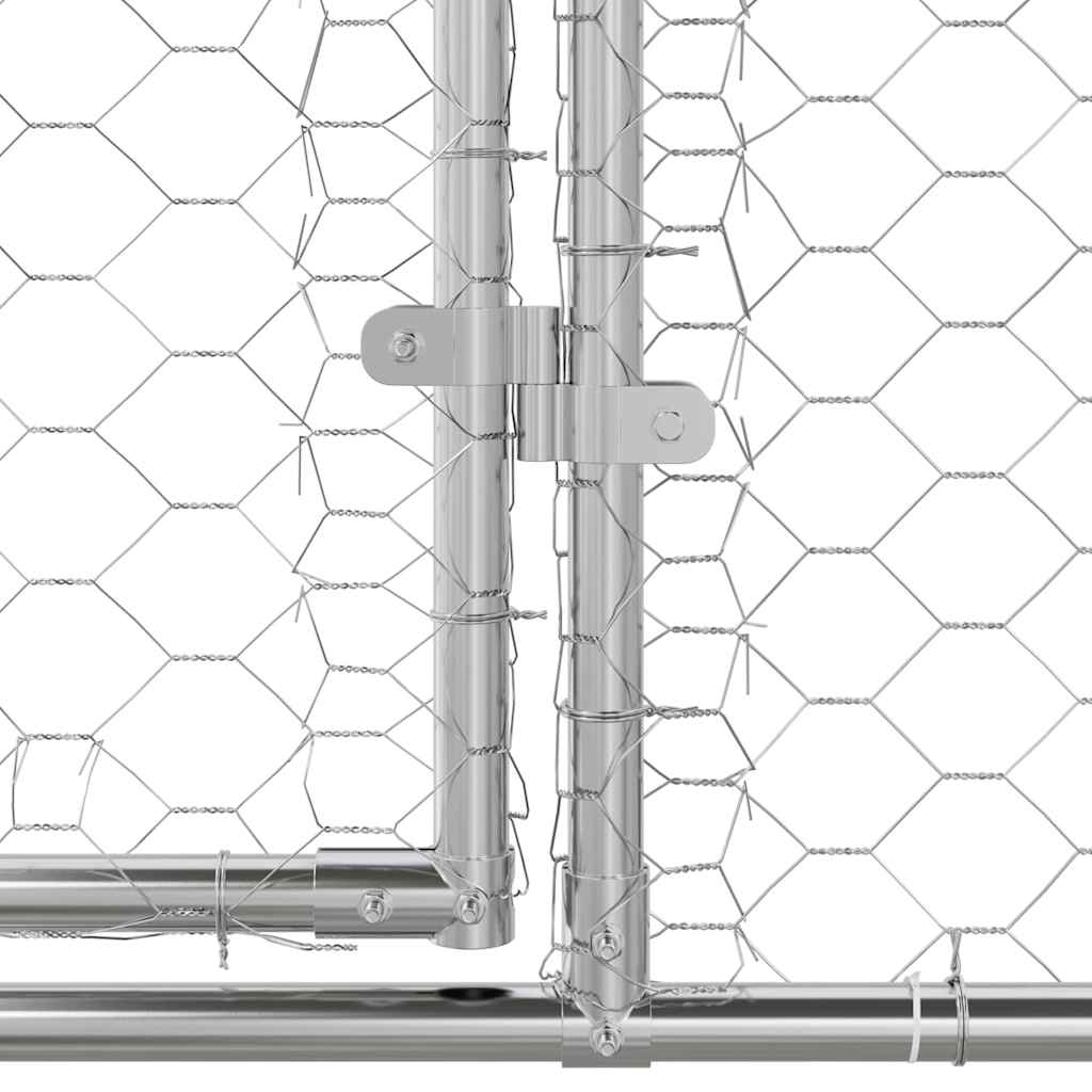 Dog Kennel 3 pcs Silver 6 x 2 x 2 m Galvanised steel