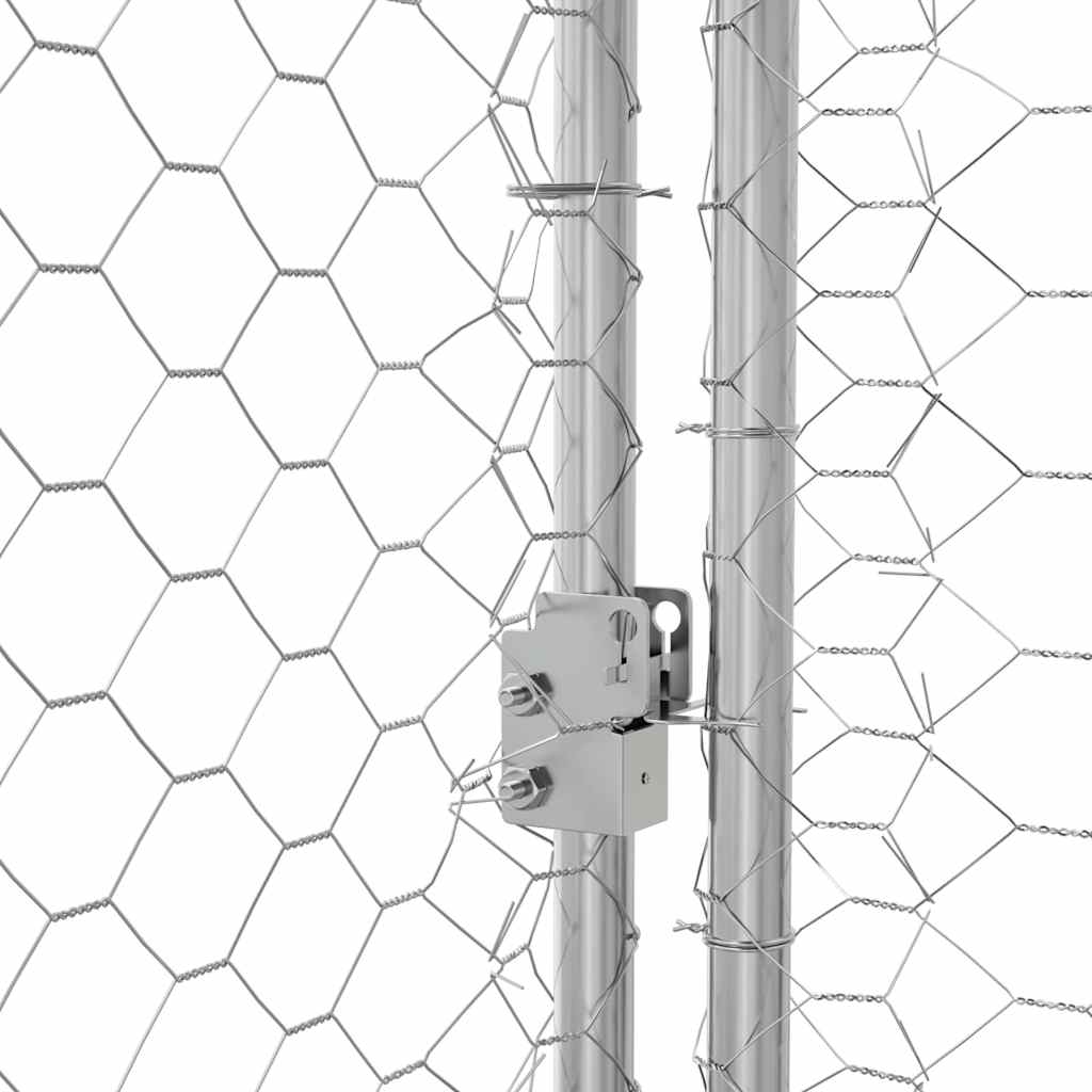 Dog Kennel 4 pcs Silver 8 x 2 x 2 m Galvanised steel