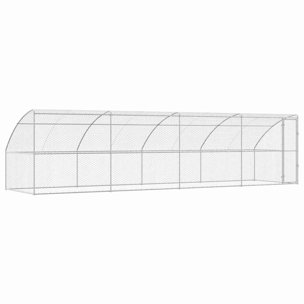 Dog Kennel 4 pcs Silver 8 x 2 x 2 m Galvanised steel