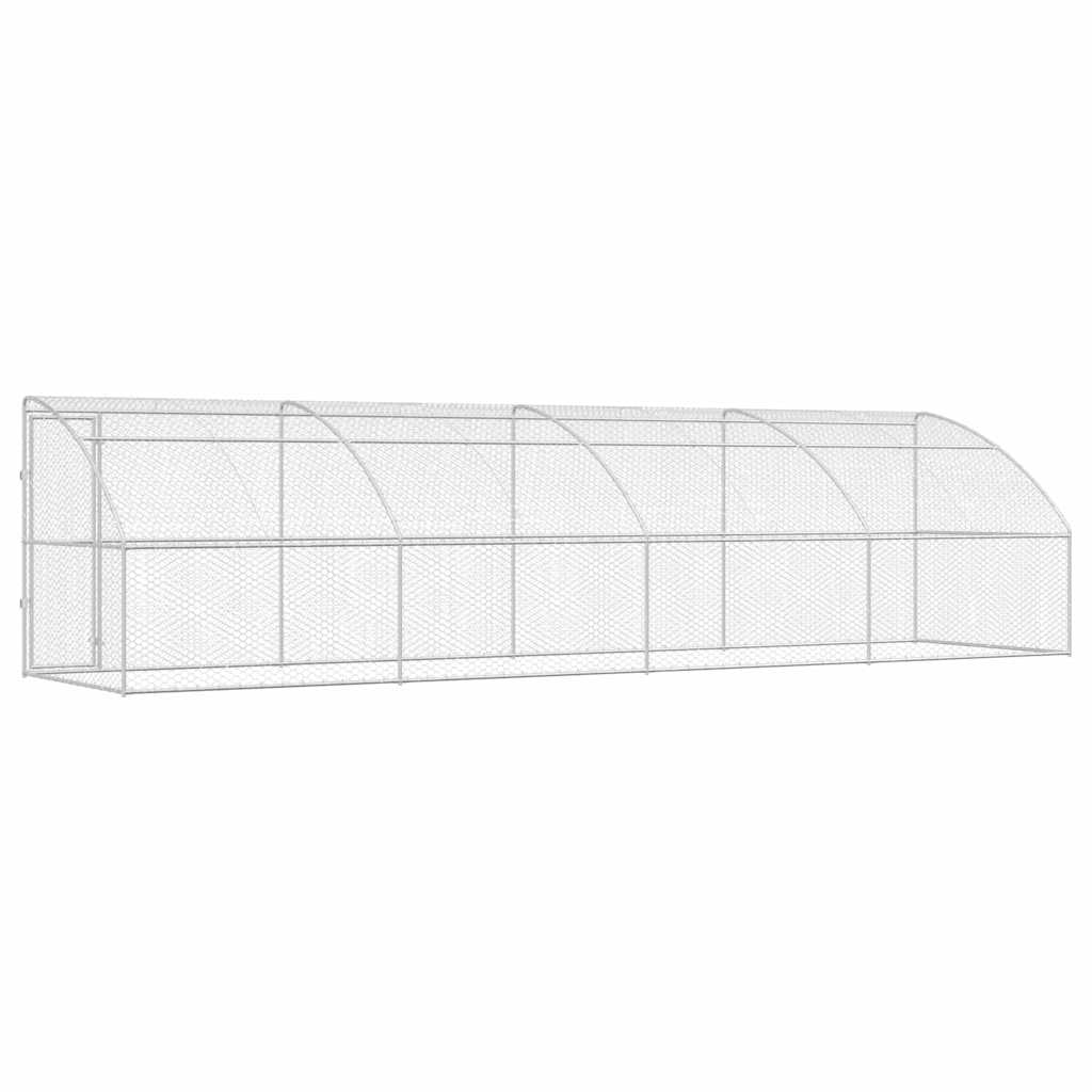 Dog Kennel 4 pcs Silver 8 x 2 x 2 m Galvanised steel