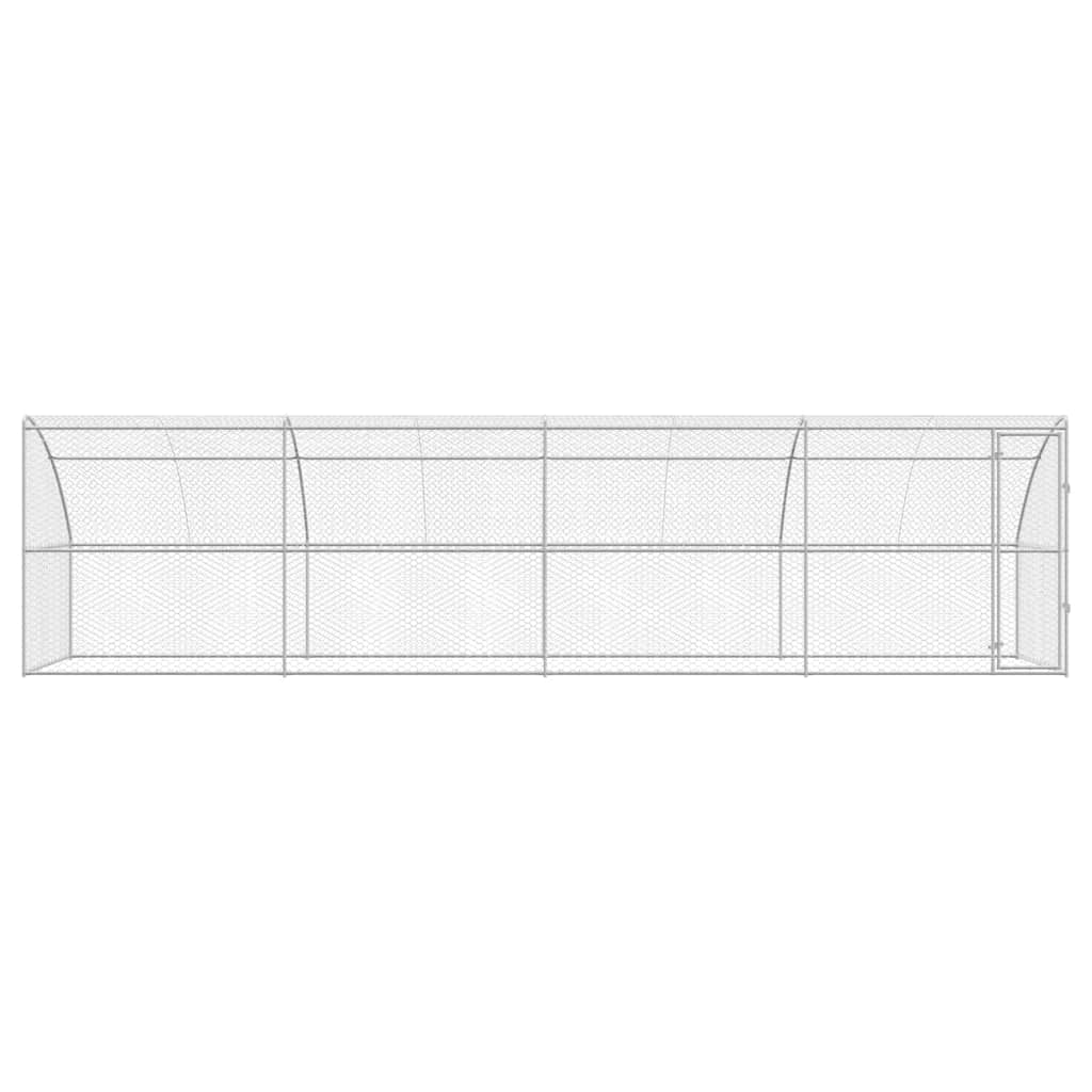 Dog Kennel 4 pcs Silver 8 x 2 x 2 m Galvanised steel