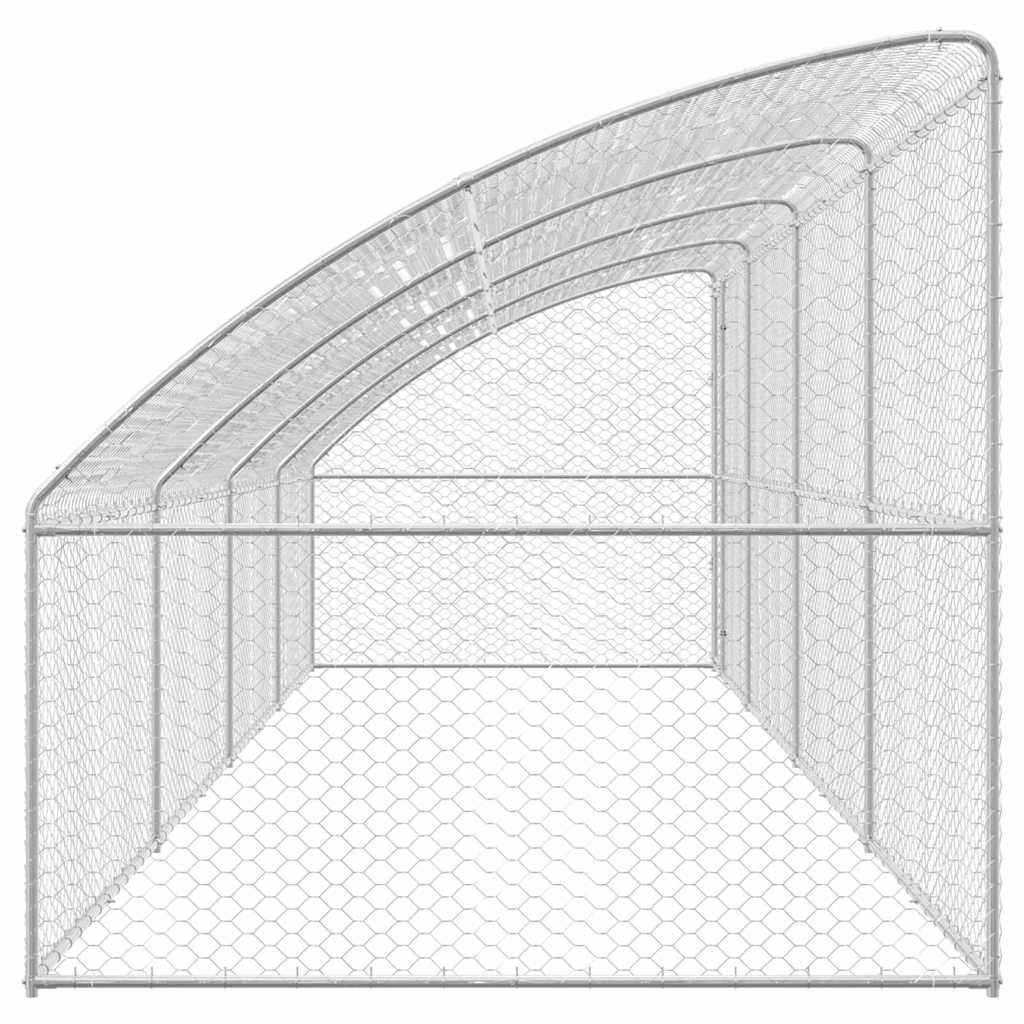Dog Kennel 4 pcs Silver 8 x 2 x 2 m Galvanised steel