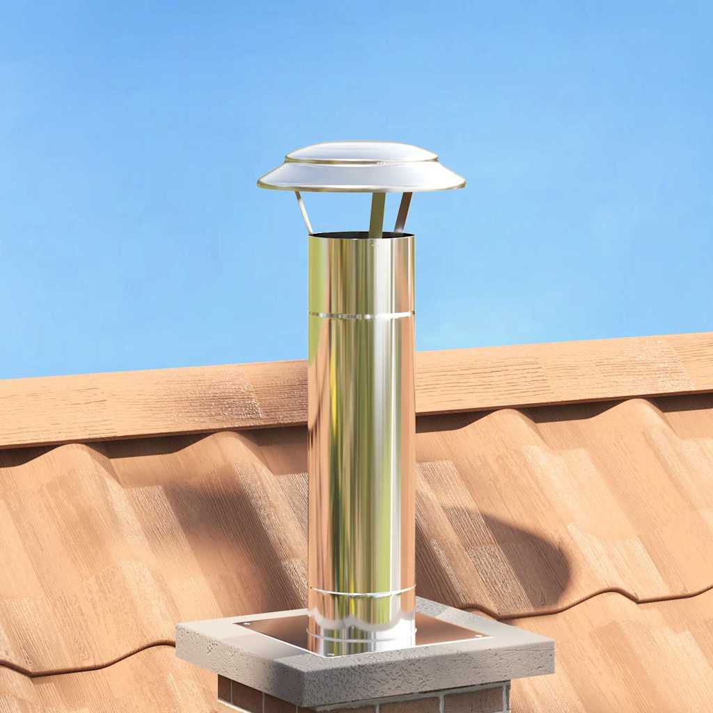 Rain Cover Chimney Silver 25 x 25 x 20 cm Stainless Steel