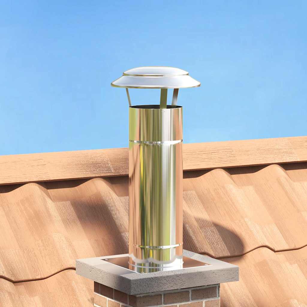 Rain Cover Chimney Silver 25 x 25 x 20 cm Stainless Steel