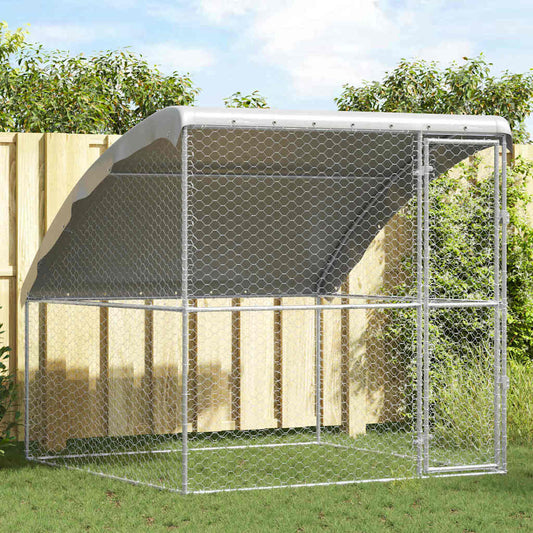 Dog Kennel Silver 2 x 2 x 2 m Galvanised steel