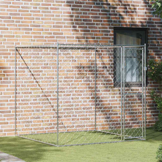 Dog Cage Silver 200 x 200 x 200 cm Galvanised Steel