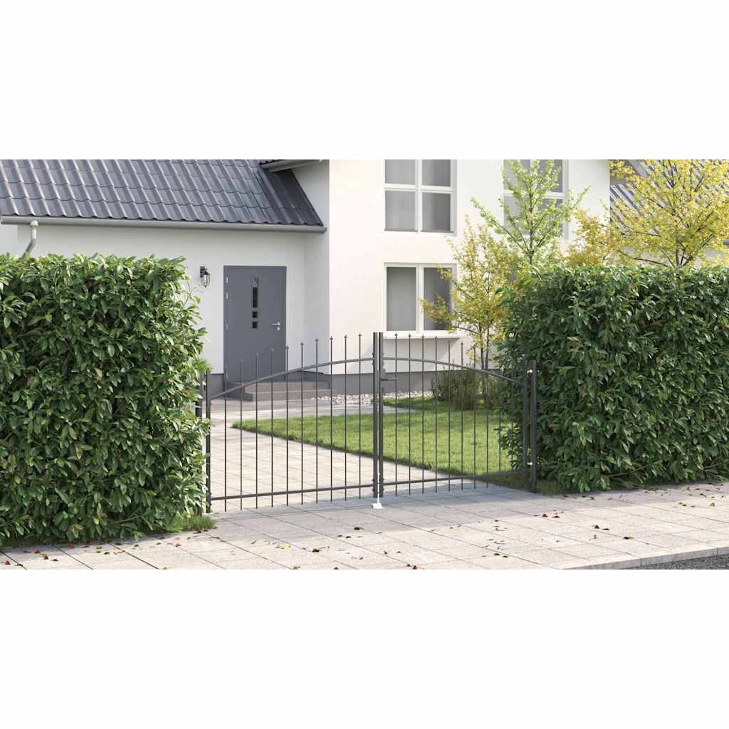 Double Gate with Lock Woerden Grey 299.5 x 149.5 cm Steel