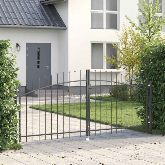 Double Gate with Lock Woerden Grey 299.5 x 174.5 cm Steel