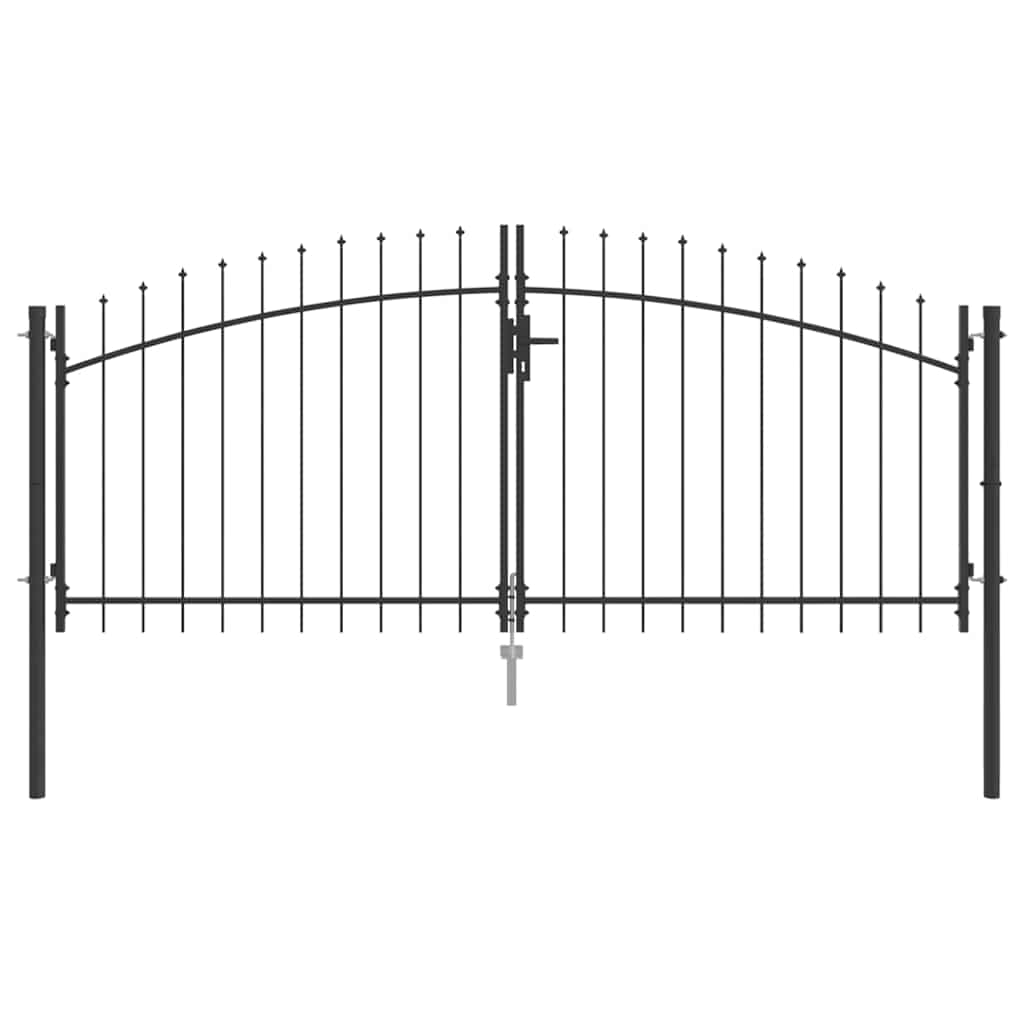 Double Gate with Lock Woerden Grey 299.5 x 174.5 cm Steel