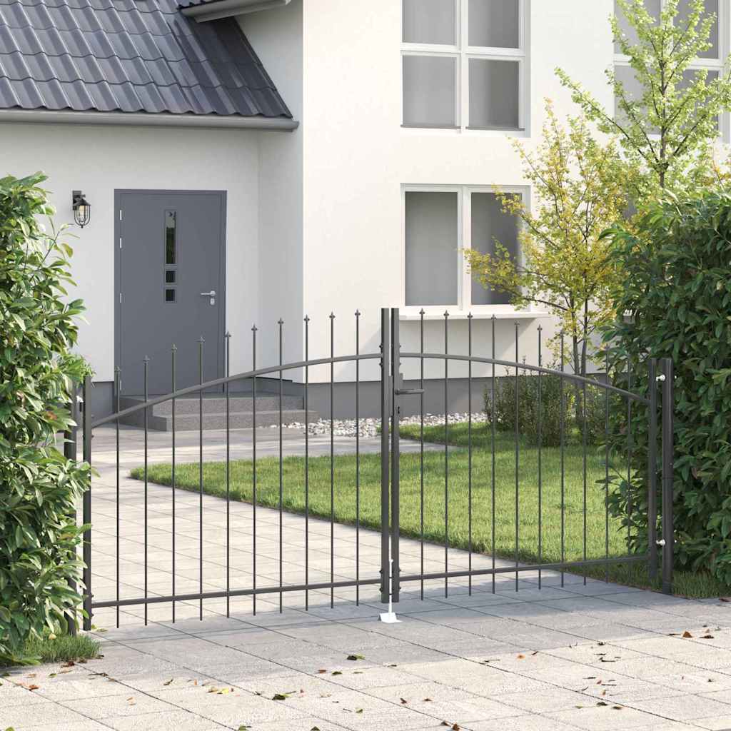 Double Gate with Lock Woerden Grey 299.5 x 199.5 cm Steel