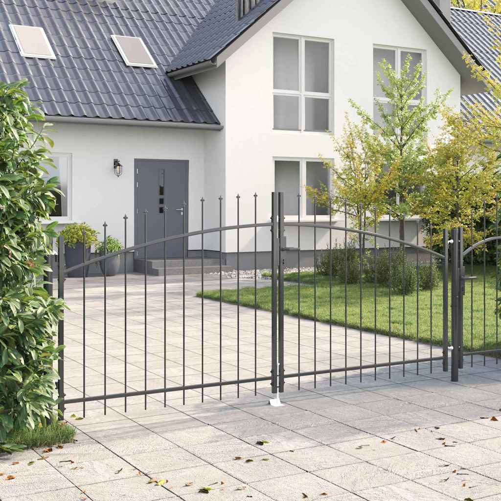 Double Gate with Lock Woerden Grey 299.5 x 199.5 cm Steel