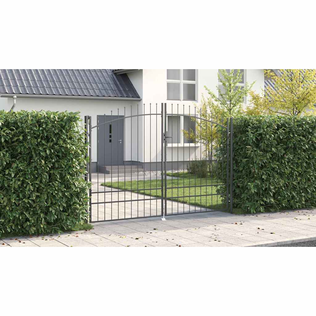 Double Gate with Lock Woerden Grey 299.5 x 249.5 cm Steel