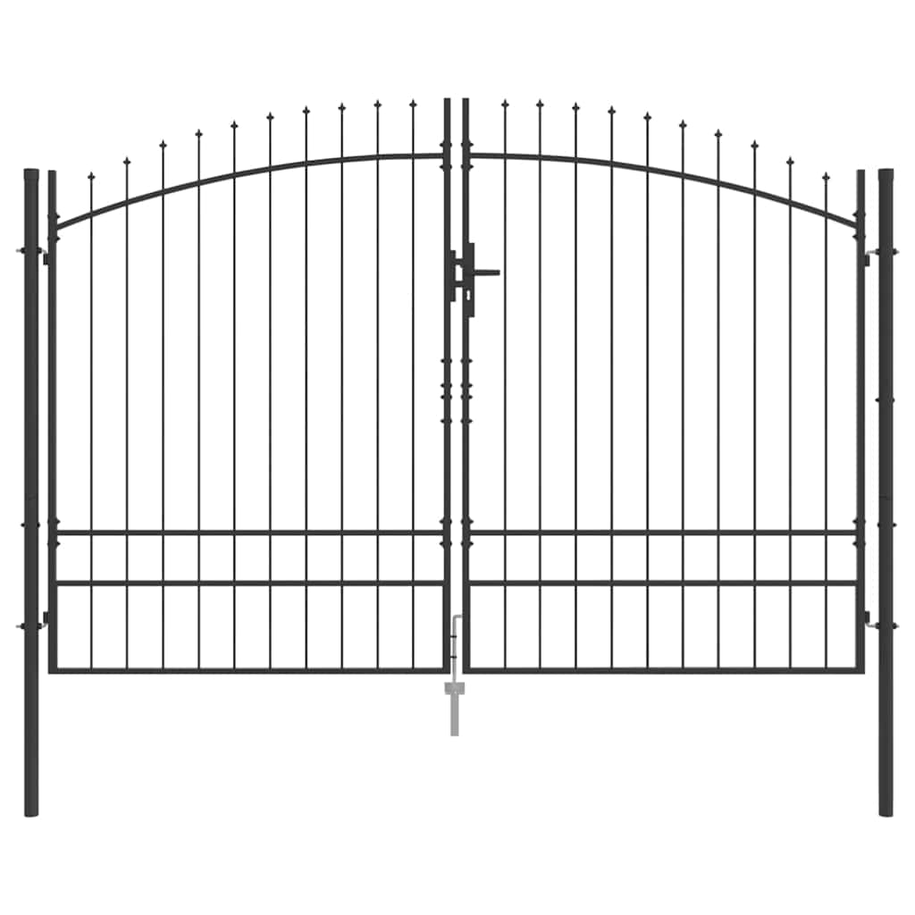 Double Gate with Lock Woerden Grey 299.5 x 249.5 cm Steel