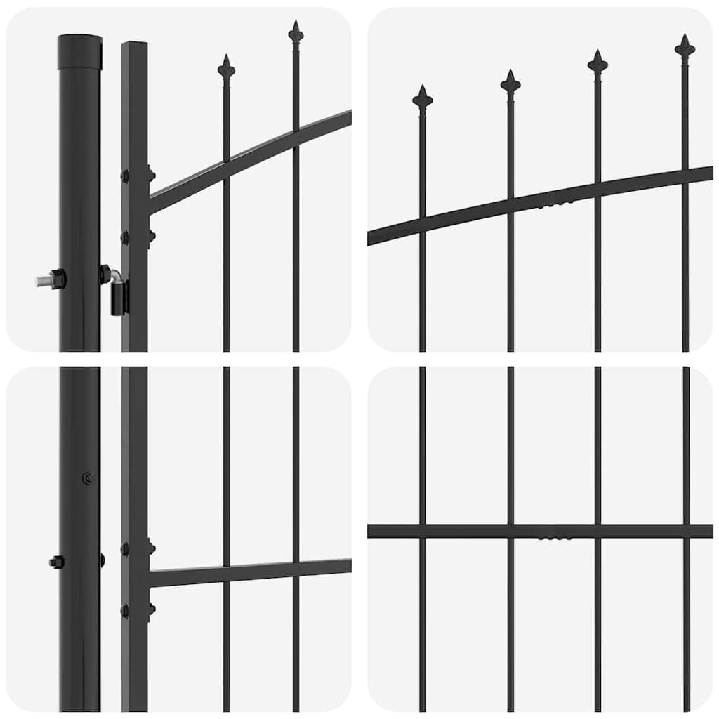 Double Gate with Lock Woerden Grey 400 x 174.5 cm Steel